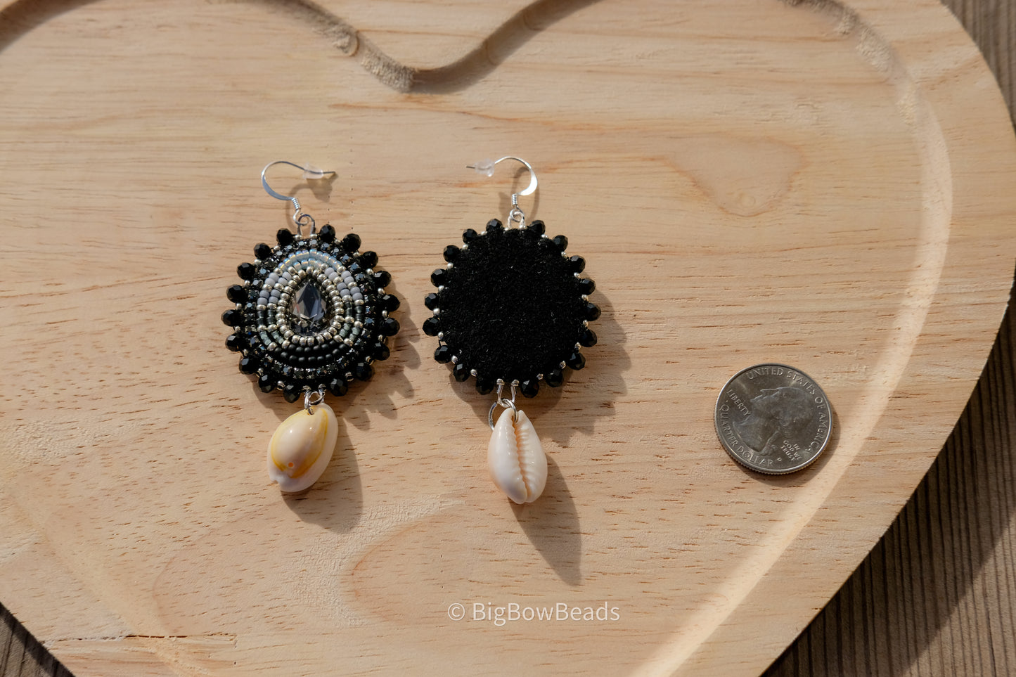Black and Gray Teardrop Earrings