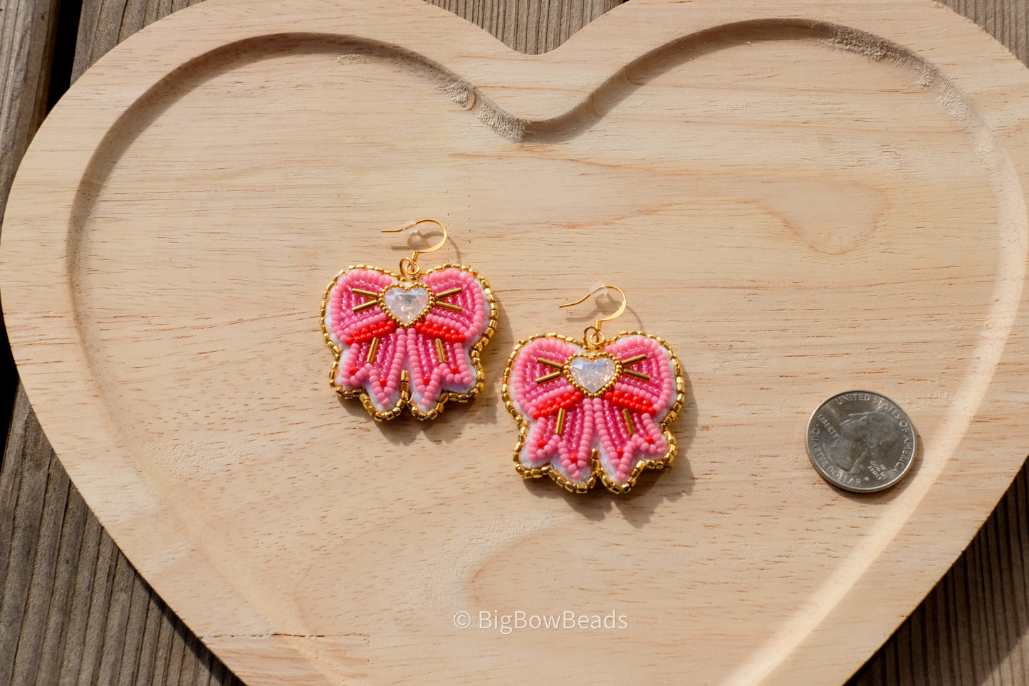 Pink Bow Earrings