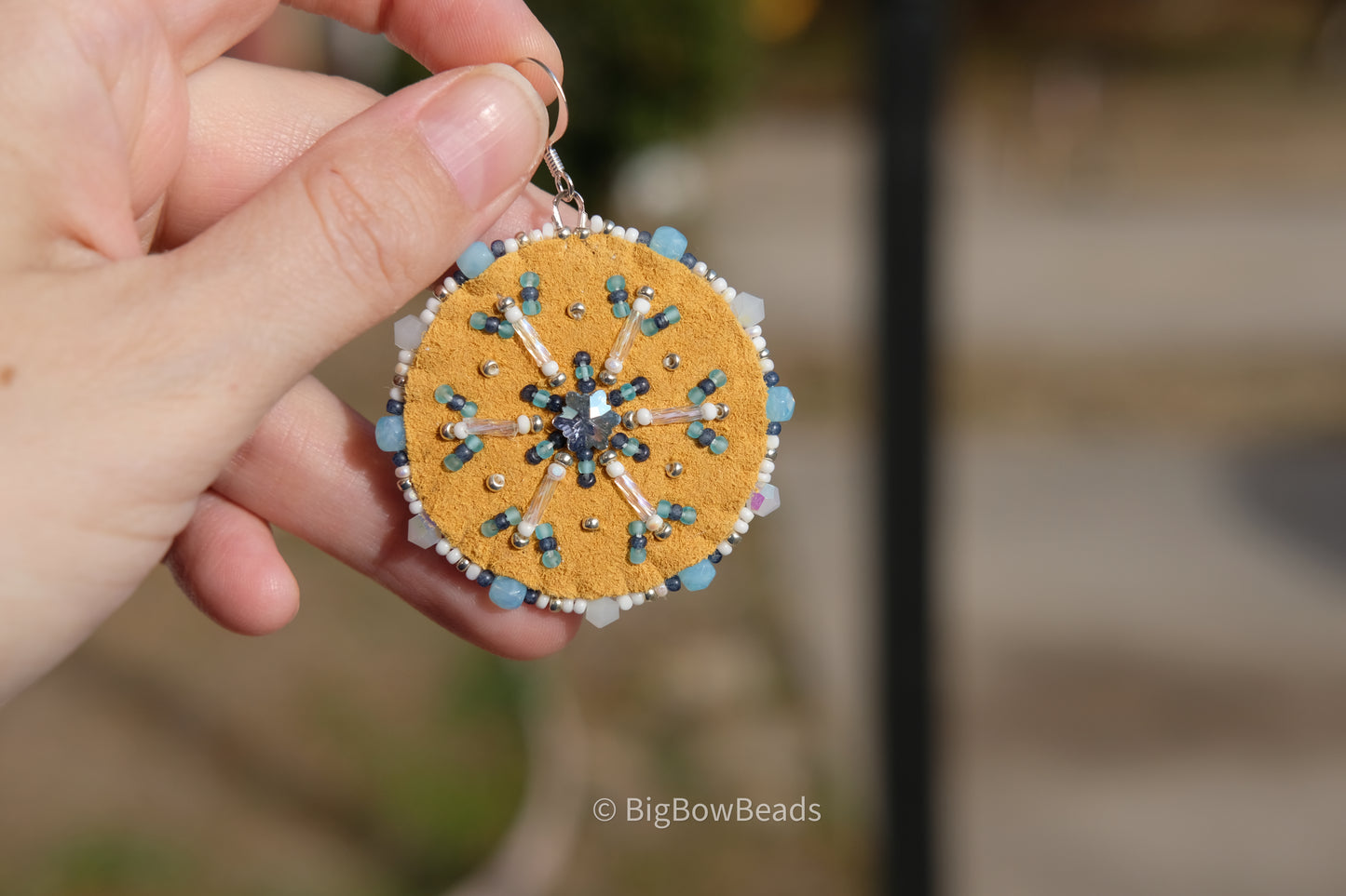 Blue Snowflake Earrings