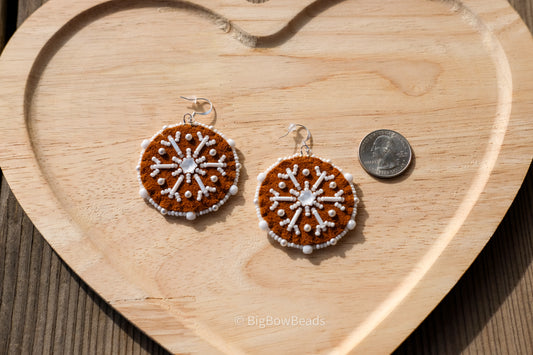White Snowflake Earrings
