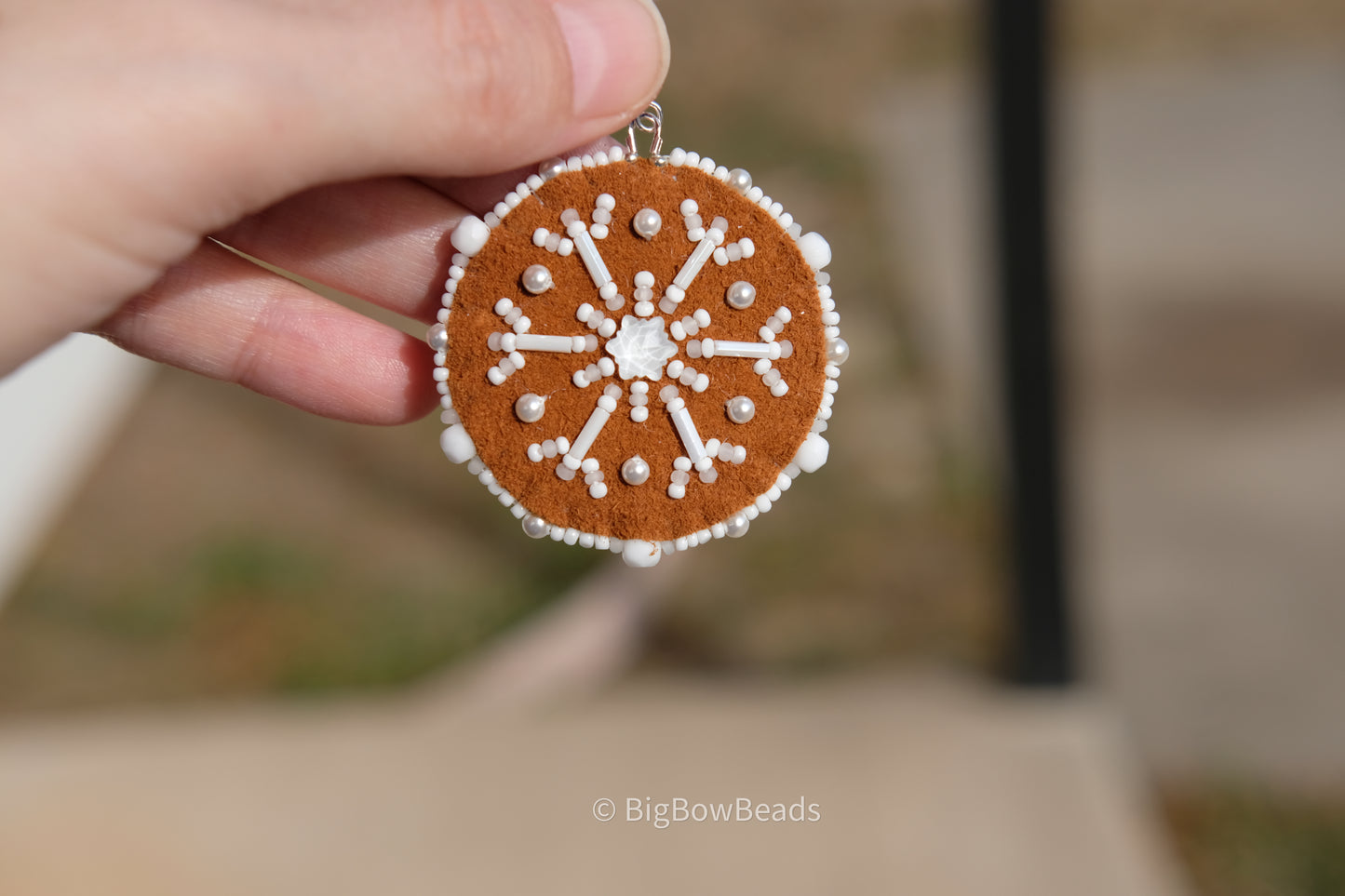 White Snowflake Earrings