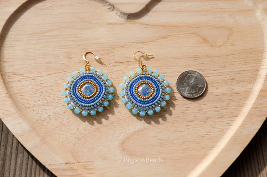 Icy Blue Square Earrings