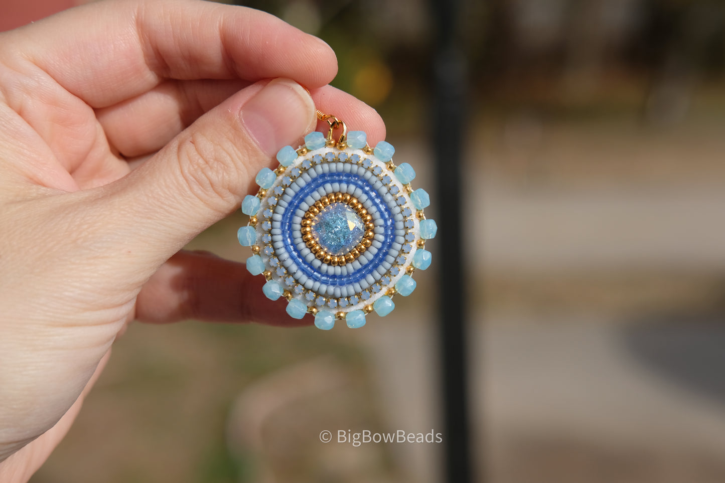 Icy Blue Square Earrings