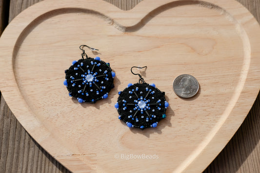 Black Snowflake Earrings