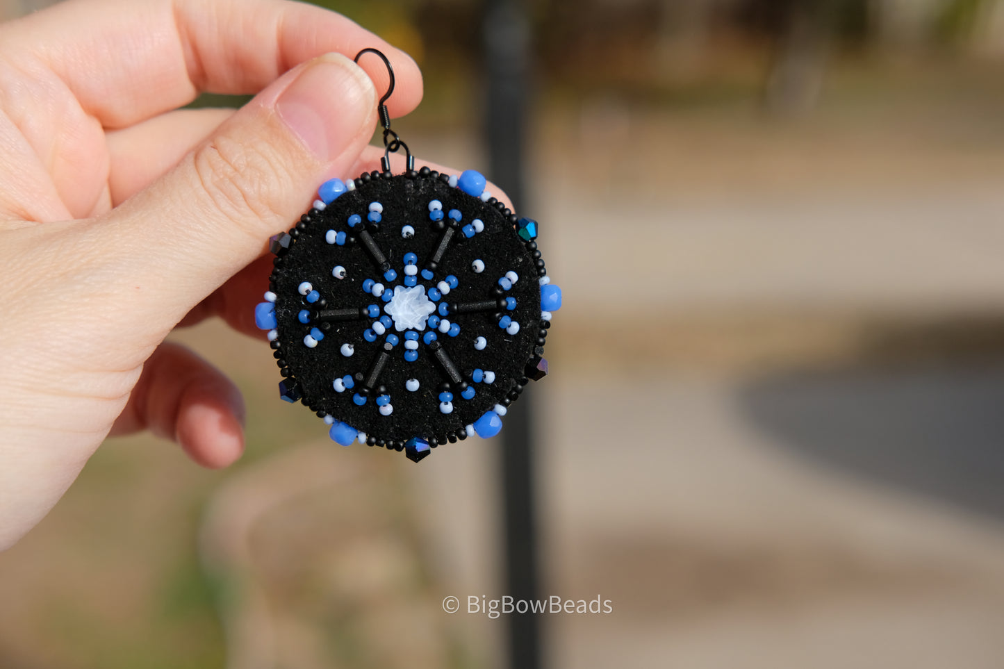 Black Snowflake Earrings