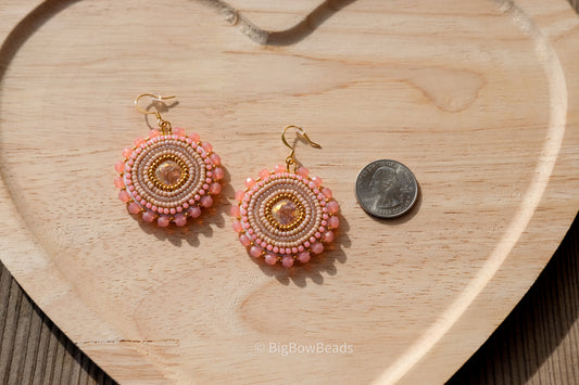 Icy Pink Square Earrings