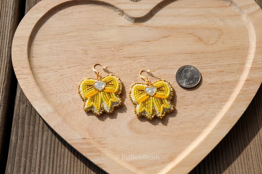 Yellow Bow Earrings