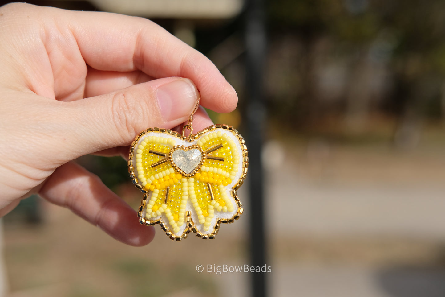 Yellow Bow Earrings