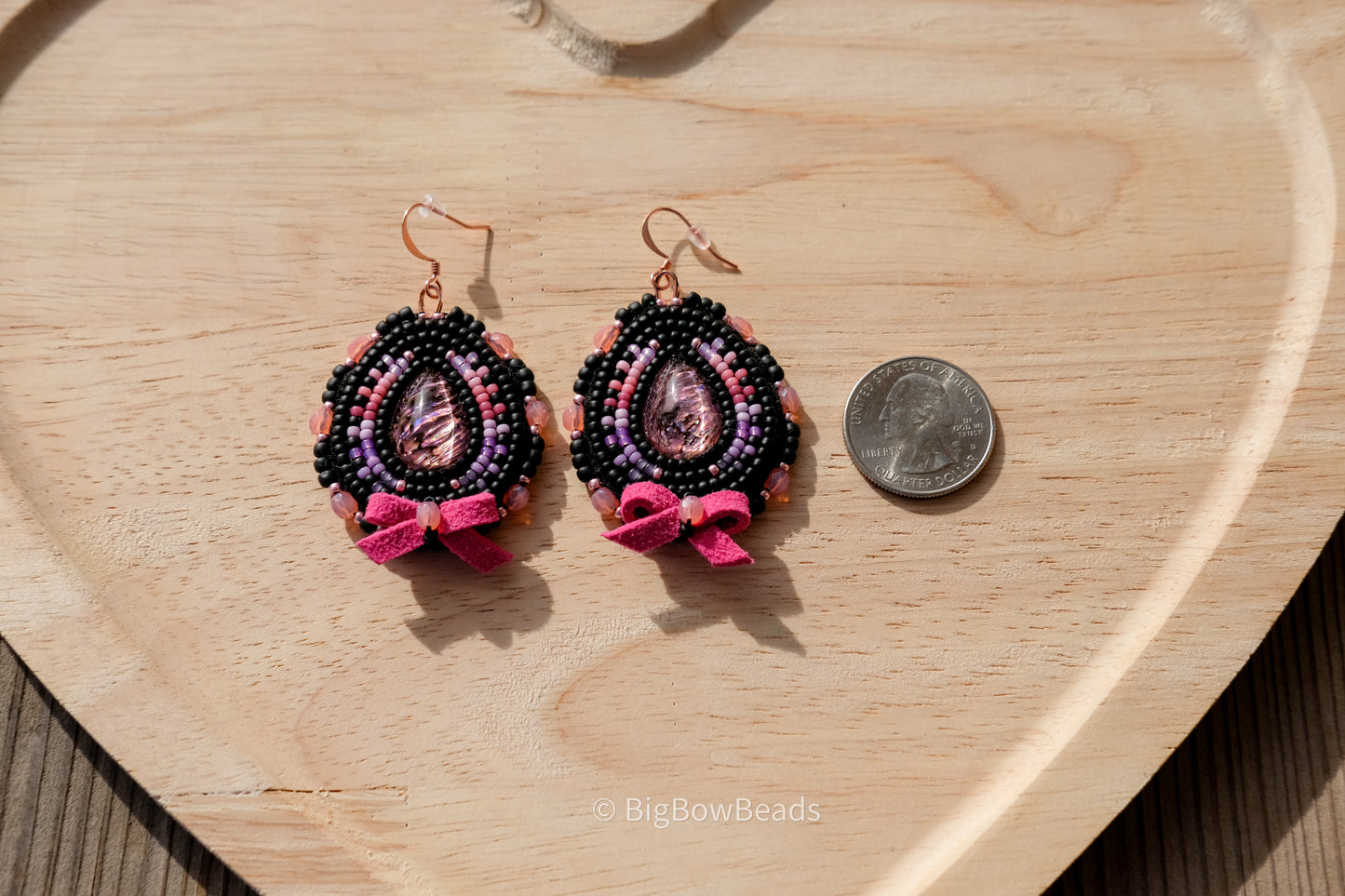 Pink Abalone Teardrop Earrings