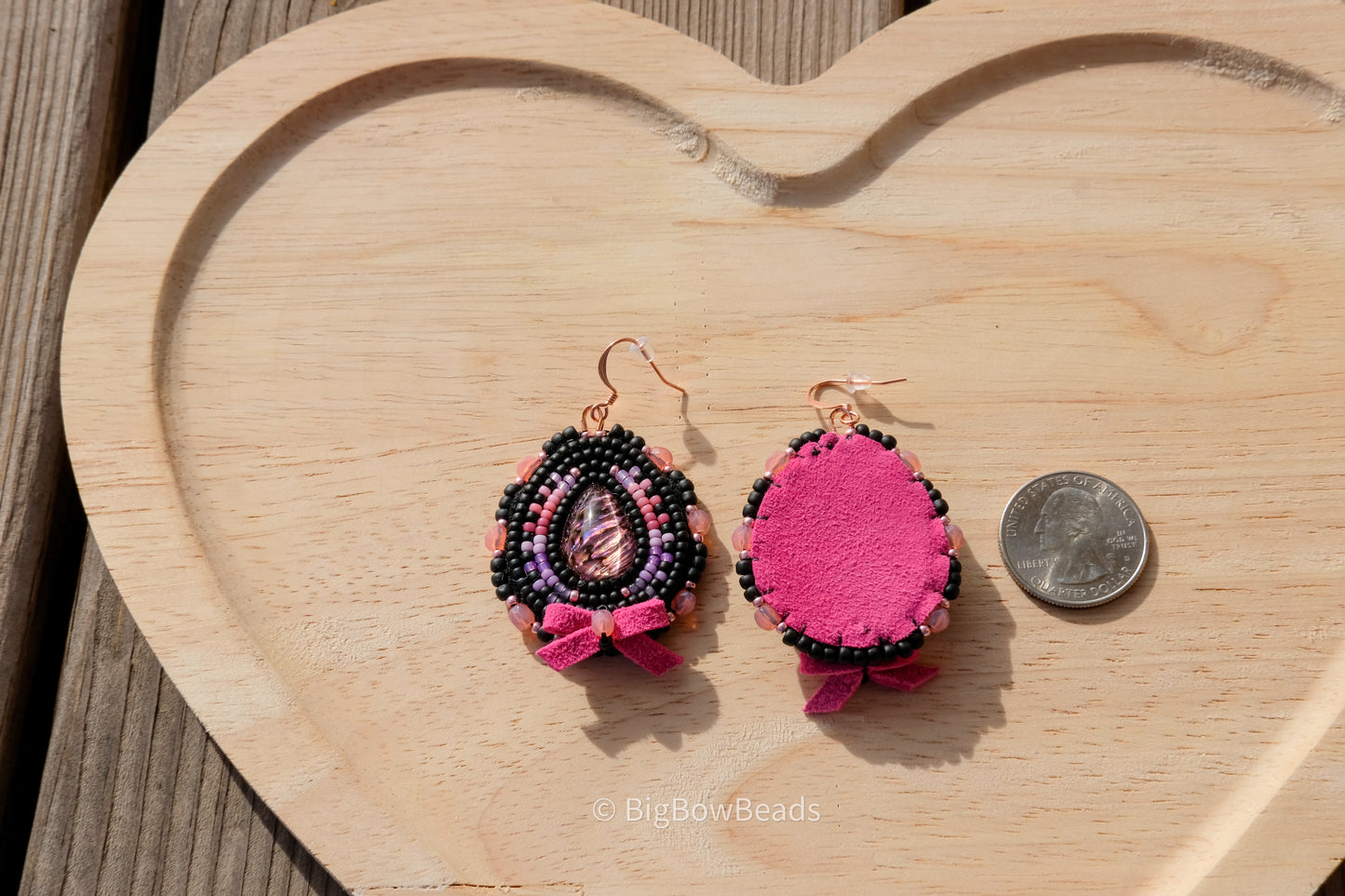Pink Abalone Teardrop Earrings