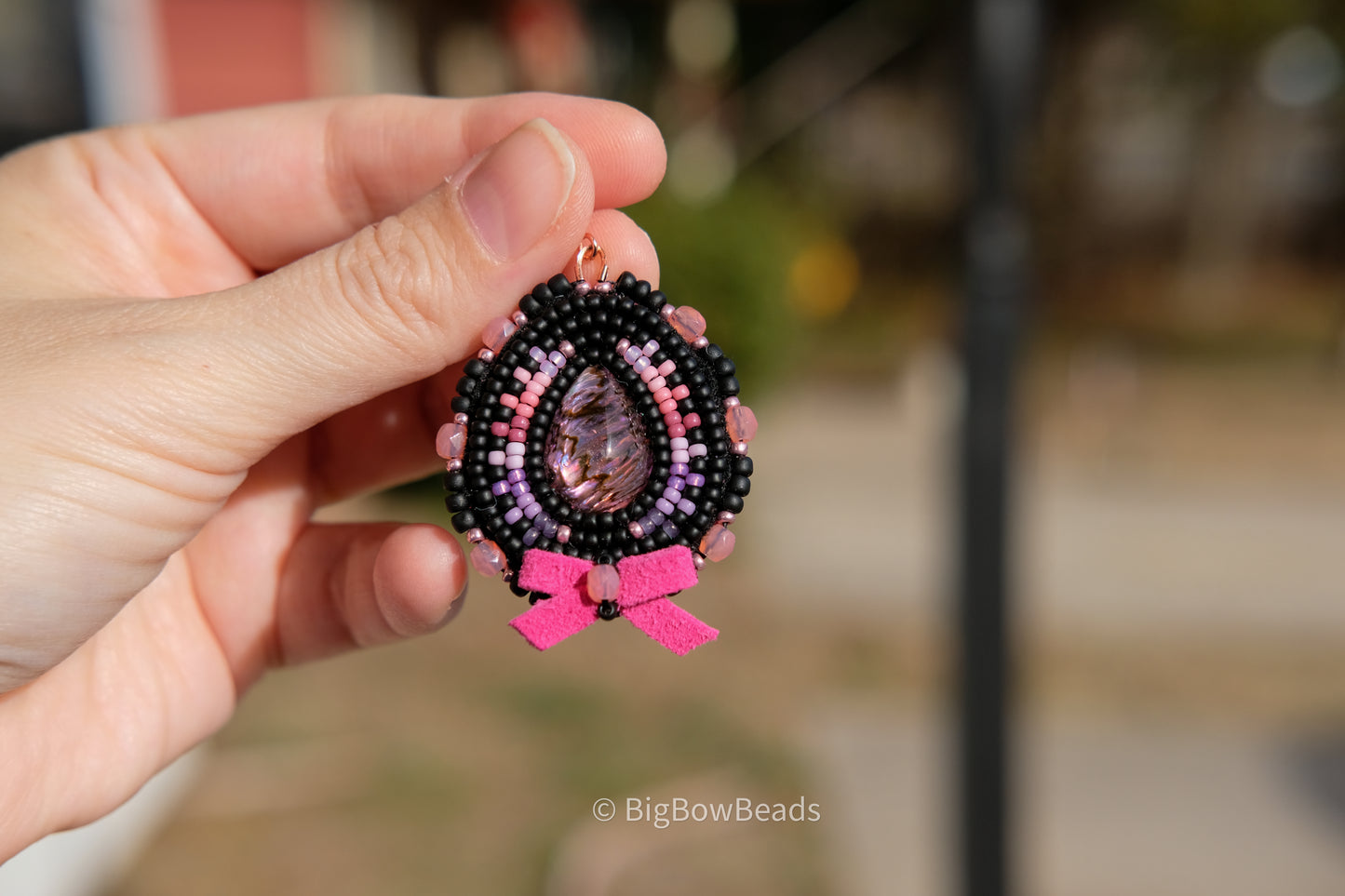 Pink Abalone Teardrop Earrings