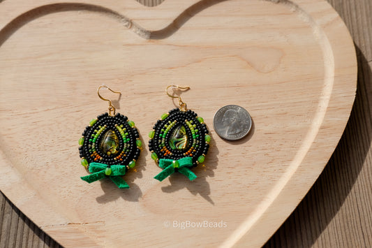 Green Abalone Teardrop Earrings