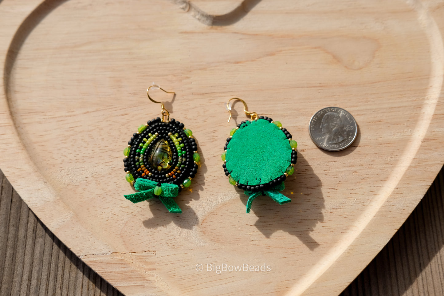 Green Abalone Teardrop Earrings