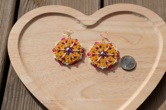 Pink Snowflake Earrings