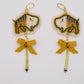 Crunchy Fall Leaves Buffalo and Bow Earrings