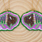 Green and Purple Buffalo Earrings