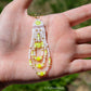 Yellow Neon Flower Fringe Earrings