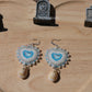 White bat earrings