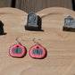 Neon dracula pumpkin earrings
