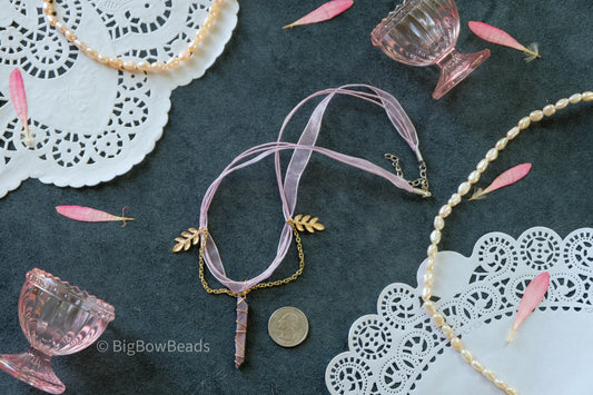 Lavender Ribbon Necklace