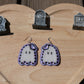 Purple goth ghostie earrings