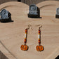 Pumpkin bone and shell earrings