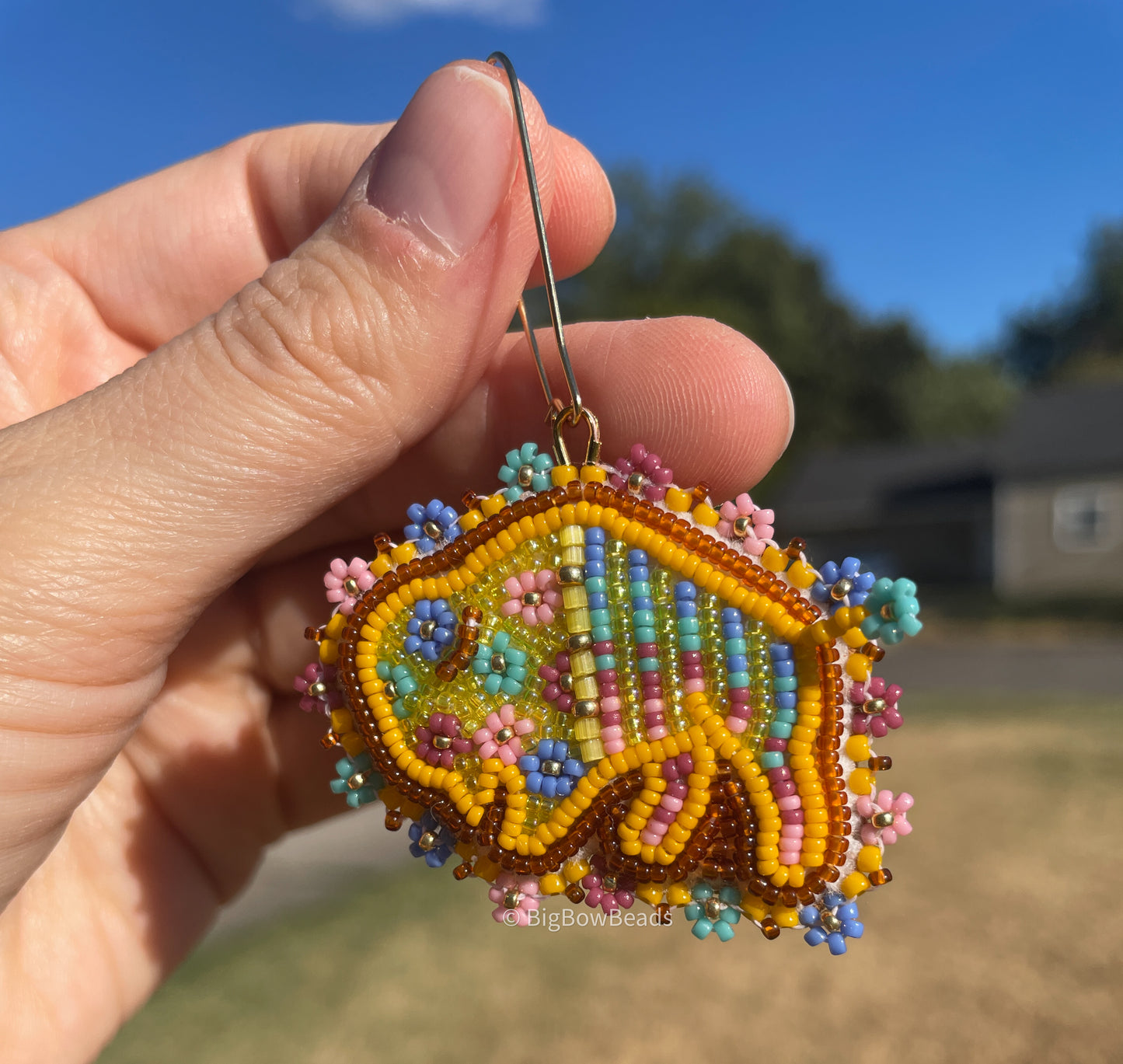 Yellow Summer Buffalo Earrings