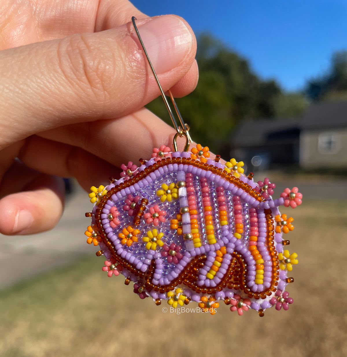 Purple Summer Buffalo Earrings