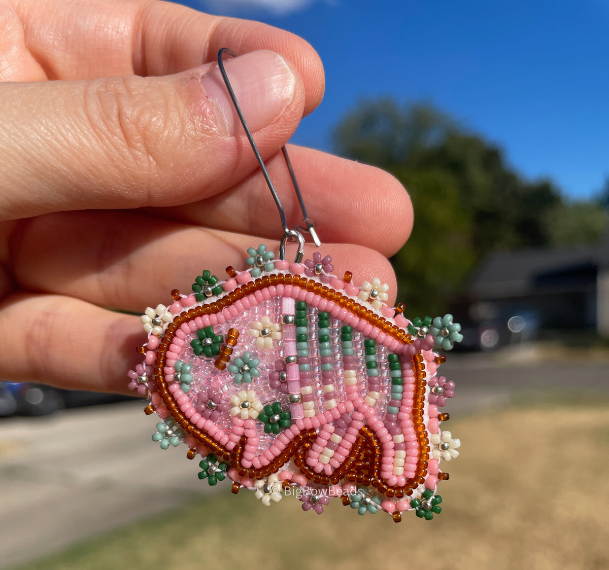 Pink Summer Buffalo Earrings