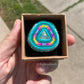 Neon Teal Triangle Ring