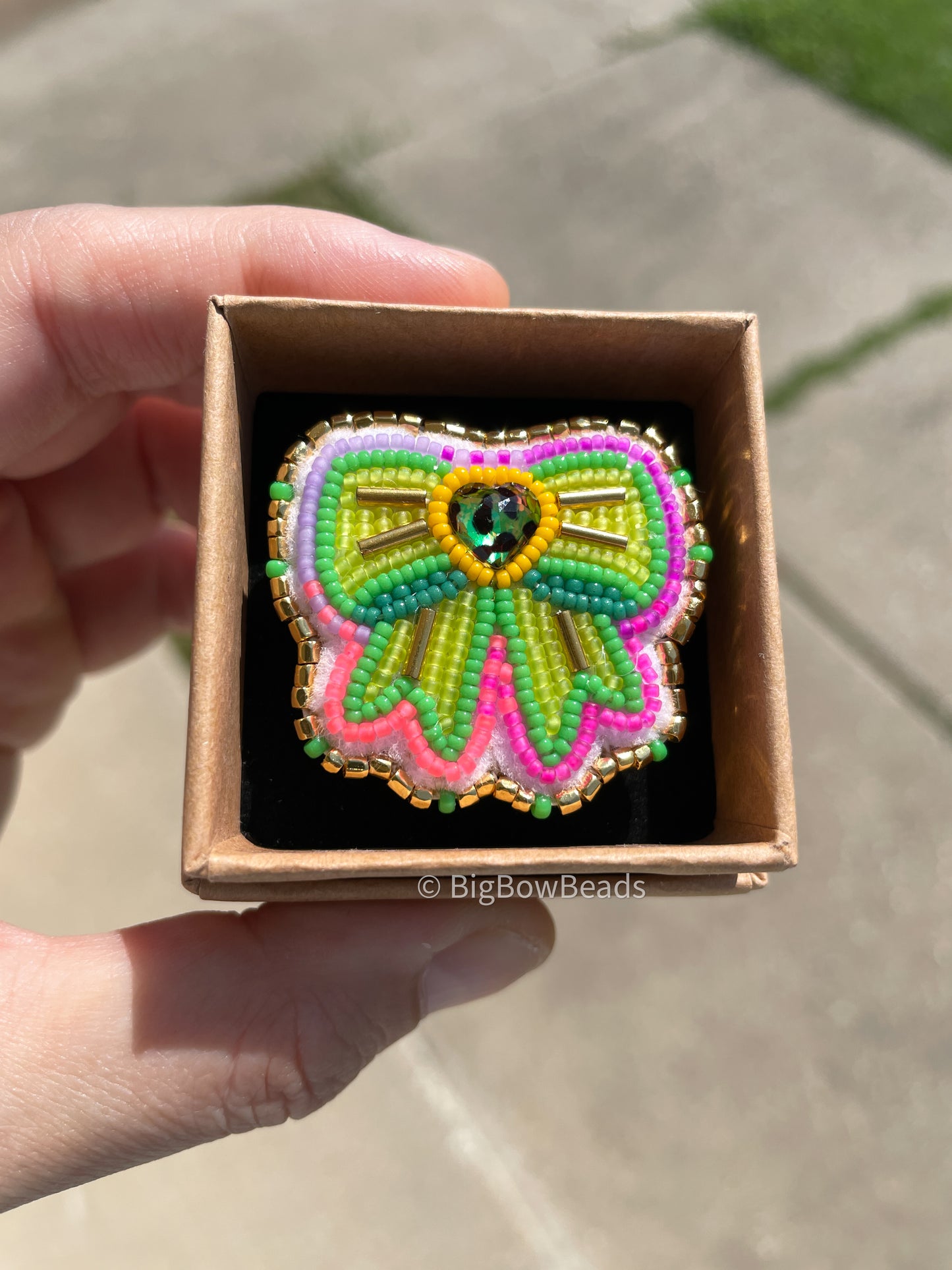 Neon Green Bow Ring