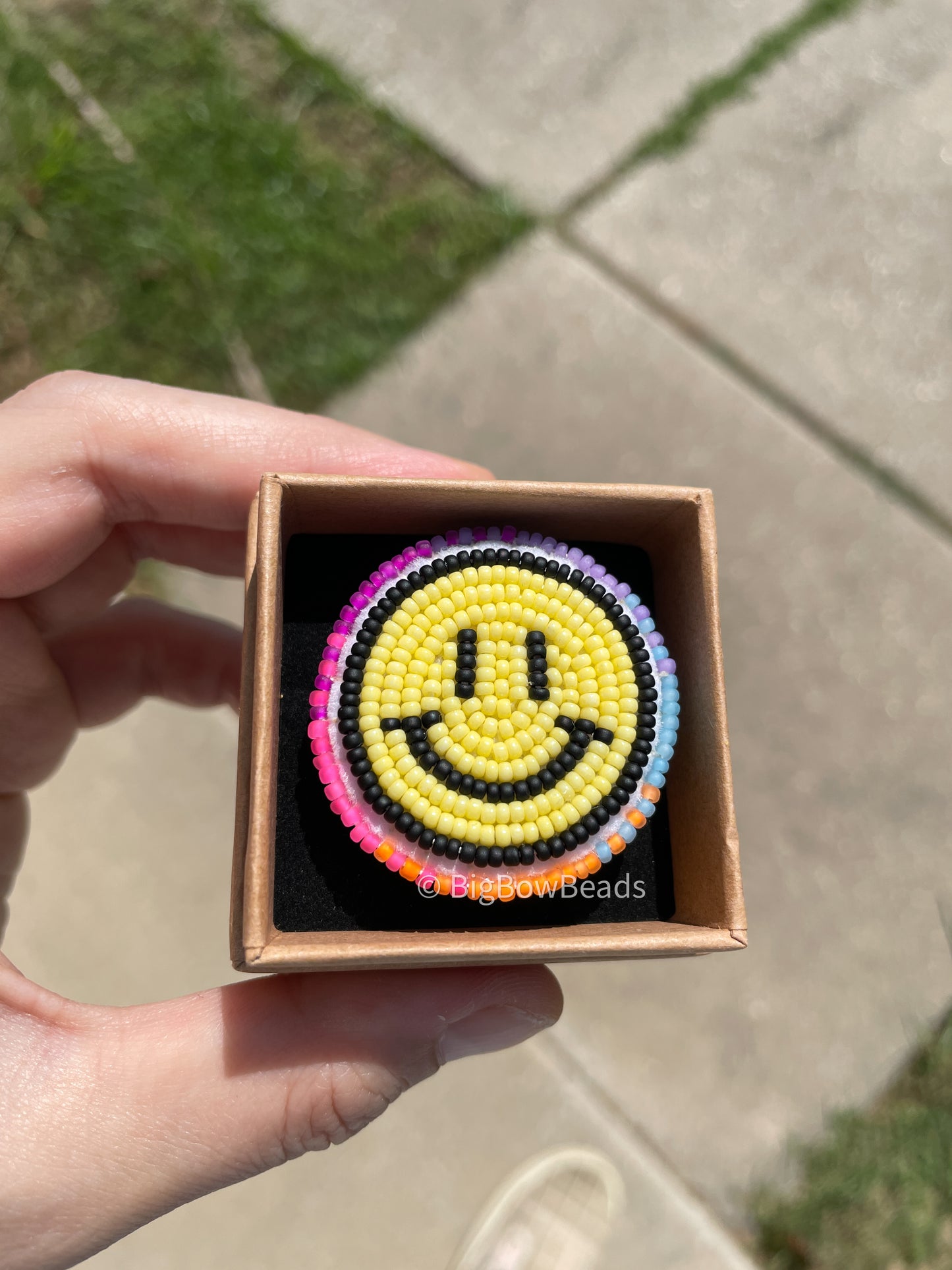 Neon Smiley Face Ring