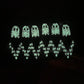 Pink power puff ghost earrings
