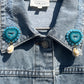 Blue bat collar pins