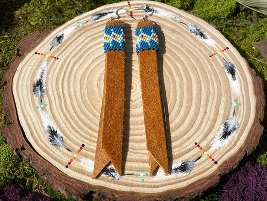 Blue Fringe Earrings